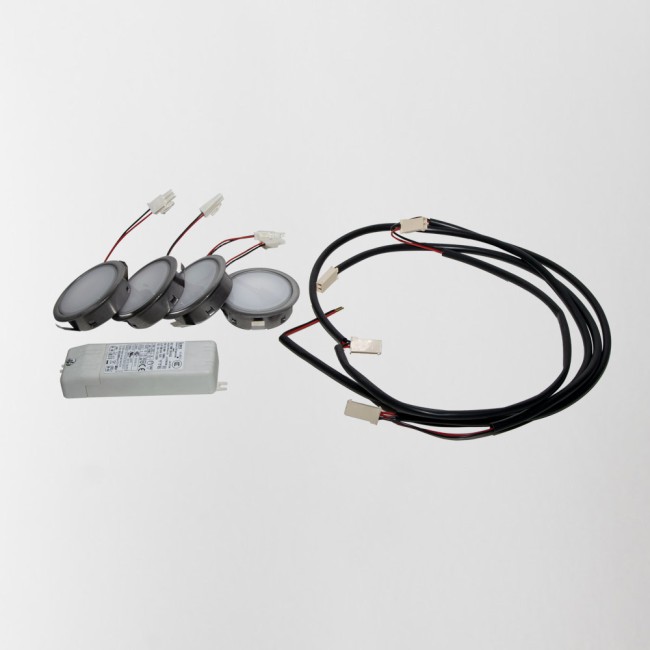 4 LED Light Conversion Kits Polished Steel